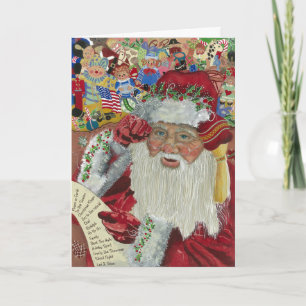 Klassischer Weihnachtsmann, weiß im Inneren, beim Feiertagskarte