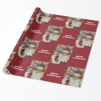 Klassischer Weihnachtsmann - Zweimal frohe Weihnac Geschenkpapier