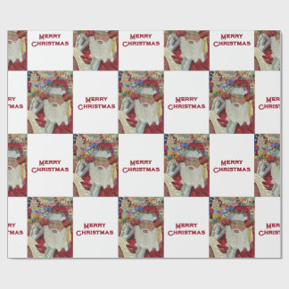 Klassischer Weihnachtsmann - Zweimal Urlaub in Wei Geschenkpapier