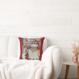 Klassischer Weihnachtsmann - Zweitägiges Kunstwerk Kissen