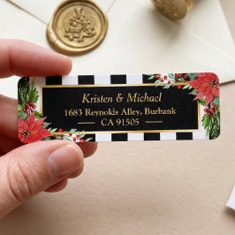 Klassischer Weihnachtspoinsettia Blumengoldrahmen