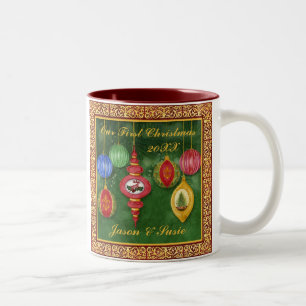 Klassischer Weihnachtsschmuck 1. Weihnachtsfeier T Zweifarbige Tasse