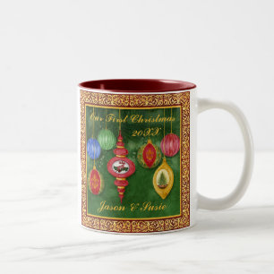 Klassischer Weihnachtsschmuck 1. Weihnachtsfeier T Zweifarbige Tasse