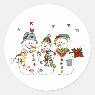 Klassischer Weihnachtssticker/Schneemann Runder Aufkleber