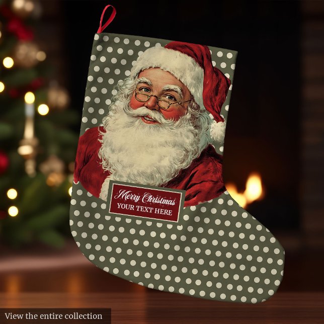 Klassischer Weihnachtsweihnachtsfest mit Charme Großer Weihnachtsstrumpf (Classic Santa Christmas Stocking With Charm)