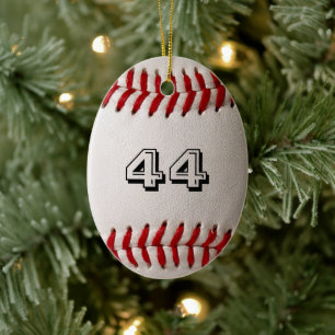 Klassischer weißer Baseball mit benutzerdefinierte Keramik Ornament