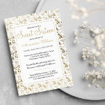 Klassischer weißer, eleganter goldfarbener Blumenr Einladung<br><div class="desc">Ein elegantes Weiß und Gold, stilvoll und mit Blumen geschmückt in 16 . Geburtstag. Chic elegante Imitate erfreuen sich einer luxuriösen Blumeneinladung. Diese schicke Glamour 16 . Geburtstag Geburtstagsfeier ist perfekt für jedes stilvolle, raffinierte Glam-Mädchen. Dieses Design eignet sich ideal für ein trendiges und stilvolles Party. Planen Sie mit Ihren...</div>