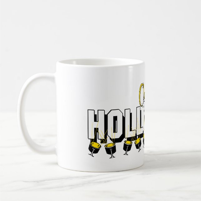 Klassischer weißer Hintergrund Hollywood Tasse (Links)