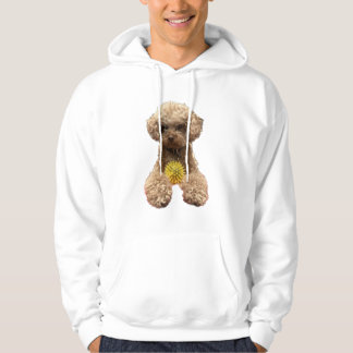 Klassischer weißer Hoodie mit Adorable Toy Poodle