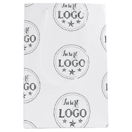 Klassischer weißer mittelgroßer Geschenkbeutel mit Mittlere Geschenktüte