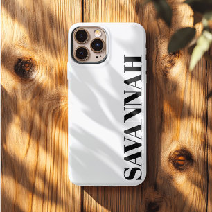 Klassischer weißer personalisierter Name einfach Case-Mate iPhone Hülle