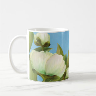 Klassischer weißer Pfingstrosen-Blumenstrauß Kaffeetasse