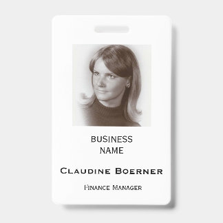 Klassischer weißer vertikaler Foto-ID-Name-Tab-Aus Ausweis