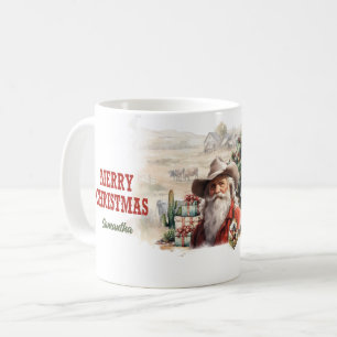 Klassischer Western mit Santa Cowboy-Hut Kaffeetasse