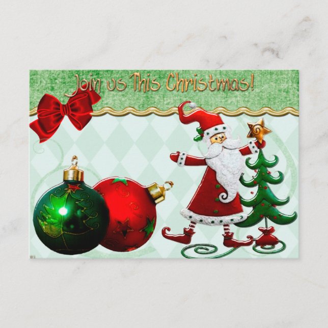 Klassischer Whimsey Weihnachtsabend Einladung (Vorderseite)