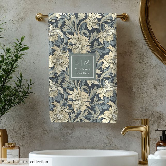 Klassischer William Morris Inspiriert Name von Sof Badhandtuch Set (Classic William Morris Inspired Soft Pastel Name Bath Towel Set)