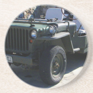 Klassischer Willys Jeep. Sandstein Untersetzer