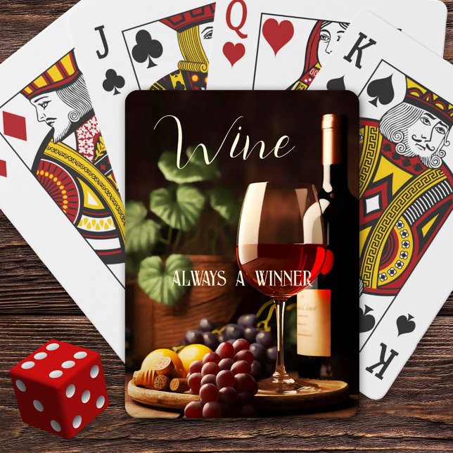 Klassischer Wine Lovers Funny Spielkarten (Deck of cards featuring a classic painting of wine with grapes and your own (funny or other) texts)
