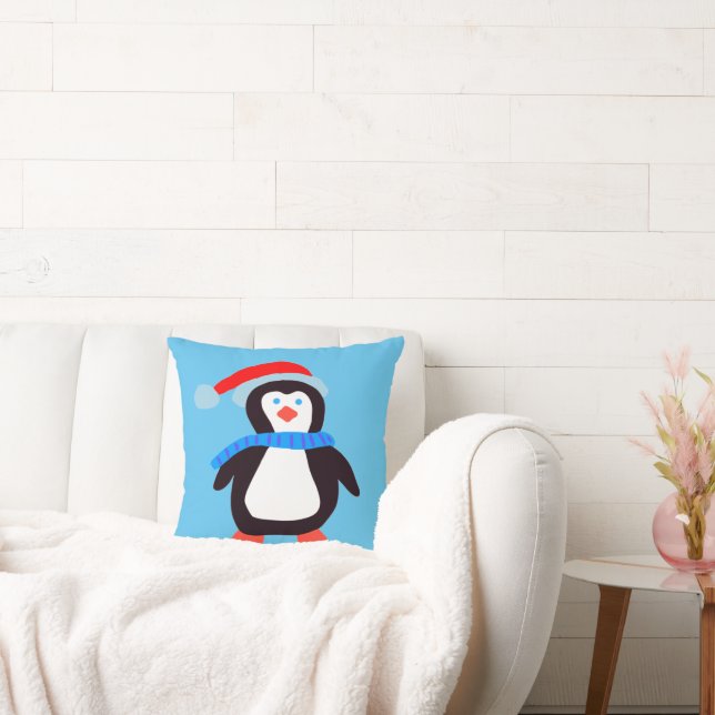 Klassischer Winterpinguin Kissen (Liege)