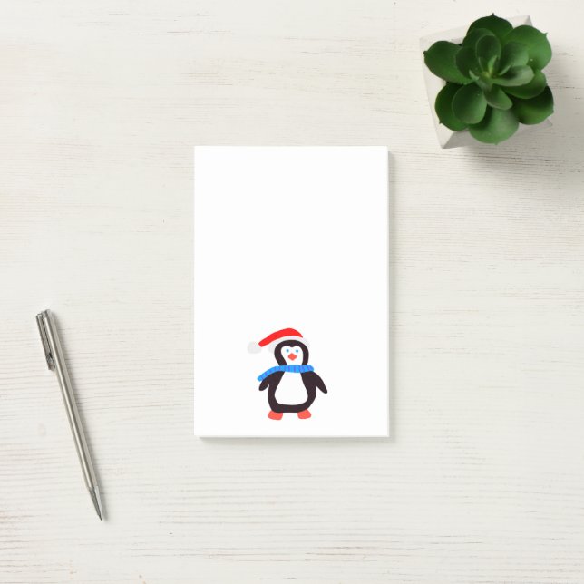 Klassischer Winterpinguin Post-it Klebezettel (Büro)
