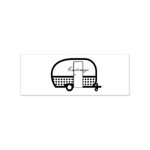 Klassischer Wohnwagen Anhänger Thunder_Cove Gummistempel
