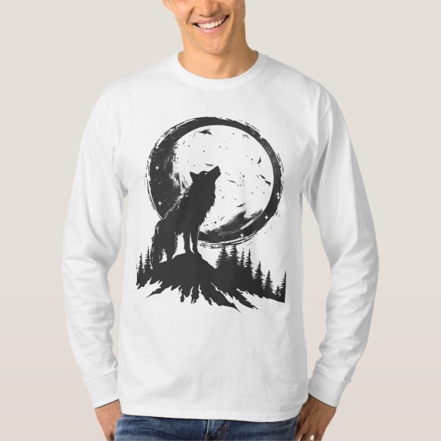 Klassischer Wolf im Mondlicht-T - Shirt (Vorderseite)