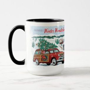 Klassischer Woodie-Wagen-Weihnachten Tasse