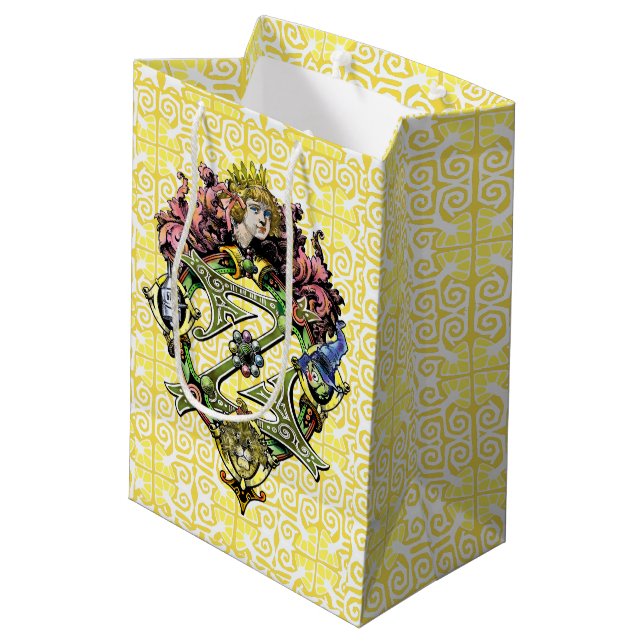 Klassischer Zauberer für Oz-Geschenktasche Mittlere Geschenktüte (Rückseite Schrägansicht)