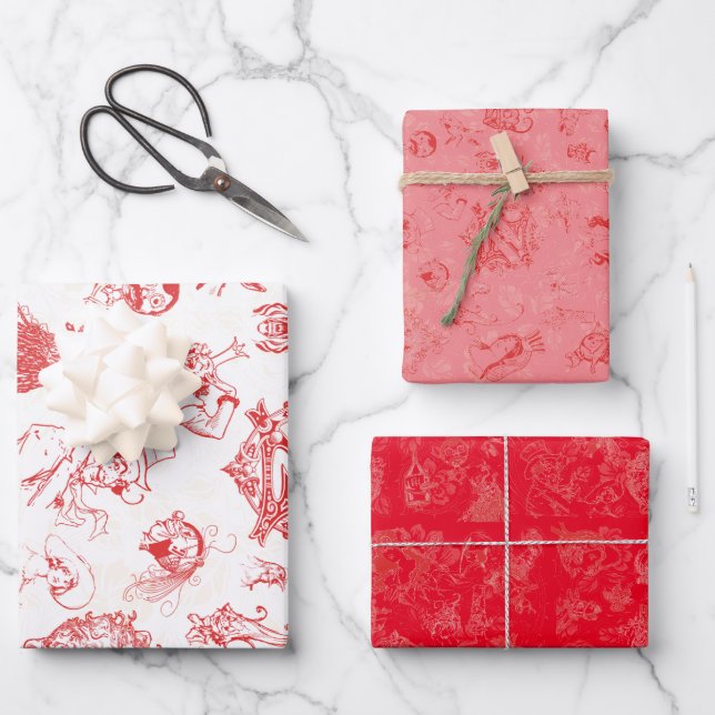 Klassischer Zauberer für Oz Weihnachten - 3 farbig Geschenkpapier Set (Vorderseite)