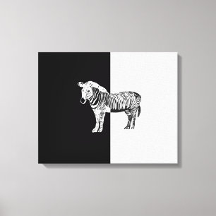 Klassischer Zebraschwarz und weiß Leinwanddruck