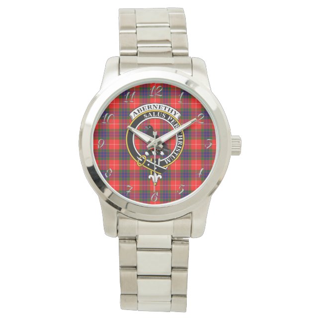 Klassischer Zeitloser Clan Abernethy Tartan Karier Armbanduhr (Vorderseite)