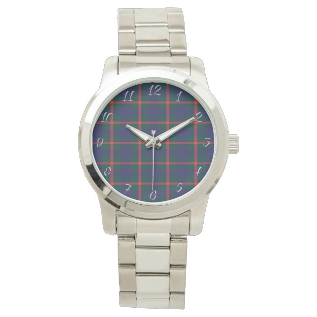 Klassischer Zeitloser Clan Agnew Kariert Tartan Ge Armbanduhr (Vorderseite)