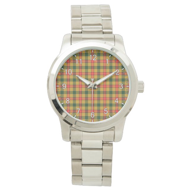 Klassischer Zeitloser Clan Baxter Tartan Kariertes Armbanduhr (Vorderseite)