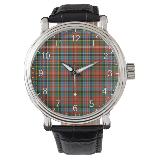 Klassischer Zeitloser Clan Caledonia Tartan Karier Armbanduhr (Vorderseite)