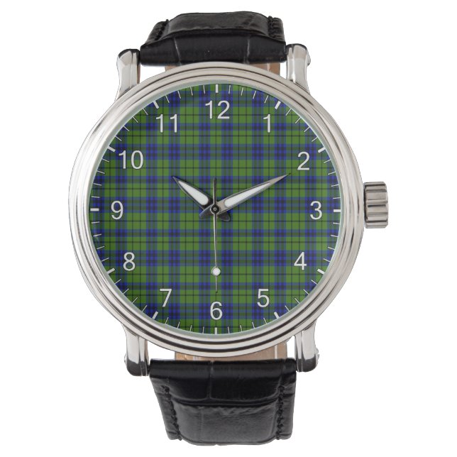 Klassischer Zeitloser Clan Dixon Tartan Kariertes  Armbanduhr (Vorderseite)