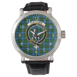 Klassischer Zeitloser Clan Fletcher Antiker Tartan Armbanduhr