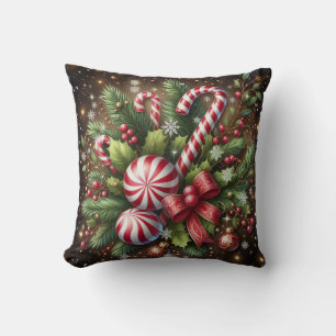 Klassischer Zuckerstangen-/Pfefferminz-Weihnachtsg Kissen