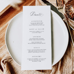 Klassisches Abendmenü Hochzeitsempfehlung Menükarte