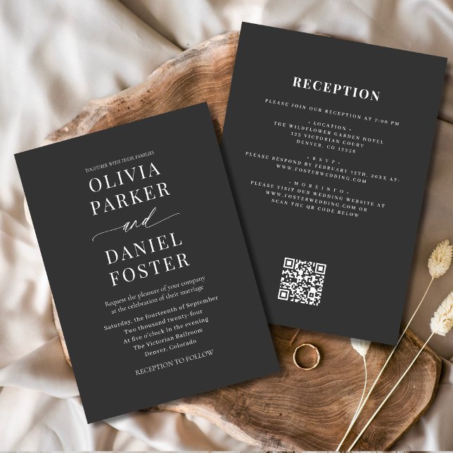 Klassisches All in One QR Code Elegante Hochzeit Einladung (Von Creator hochgeladen)