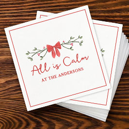 Klassisches "All is Calm" Personalisiertes Party Serviette