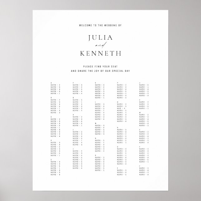 Klassisches Alphabetisches Hochzeitssymbol Poster (Vorne)