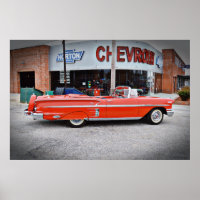 Klassisches Altes Auto Vintag Impala Rot