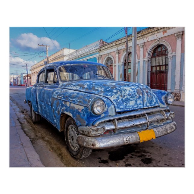Klassisches amerikanisches Auto in Cienfuegos-Post Poster (Vorderseite)