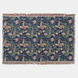 Klassisches Antik-Blau im Jugendstil-Blumenmuster Decke