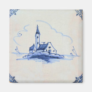 Klassisches Antiquariat Delft Blaue Kirche von Mar Magnet