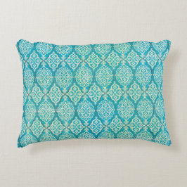 Klassisches Aquamarines Gemustert Dekokissen