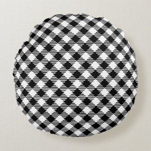 Klassisches Argyle-Diamant-Geometrisches Muster Rundes Kissen