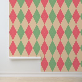 Klassisches Argyle - Pink Sage & Blush Tapete