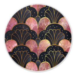 Klassisches Art Deco Fächer Muster Keramikknauf