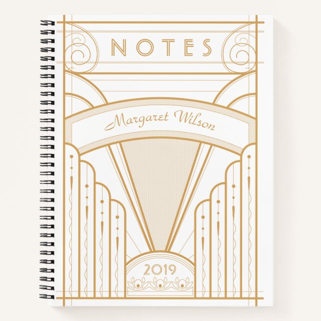 Klassisches Art Deco Muster Notizbuch (Vorderseite)
